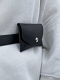Жіночий класичний пояс-гаманець чорний, фото 8