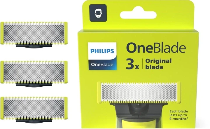Змінні леза Philips OneBlade QP230/50 3 шт. насадка для гоління обличчя, насадка для тримера філіпс уан блейд
