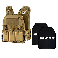 Бронежилет 6 класса M-TAC CUIRASS FAST QRS M 2,8 кг койот с системой быстрого сброса MOLLE + 6 подсумков