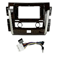 Перехідний штатний комплект із проводкою до Android магнітоли Nissan Patrol 2010-2020 Mahogany Wood