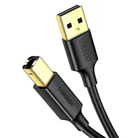 Дата-кабель Ugreen US135 USB 2.0 AM(тато)-BM(тато) Print Cable 2m Black (UGR-20847)