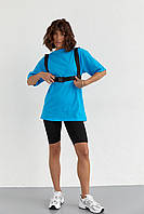 Женский велосипедный костюм с портупеей - голубой цвет, L (есть размеры) ESTET