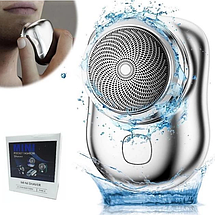 Дорожня електробритва Mini Shaver для сухого та вологого гоління, бездротова роторна USB міні бритва триммер, фото 6