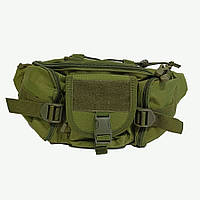 Сумка поясная тактическая / Мужская сумка на пояс / Армейская сумка. WG-373 Цвет: зеленый