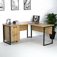 Офисный стол лофт СУЛГ-5 (1400x1200x765) Дуб Аппалачи Гамма стиль