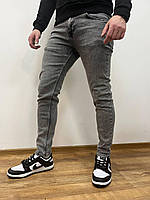 Обтягуючі чоловічі сірі джинси Sea Lion джинсові брюки світло-сірого кольору облягаючі Topmen