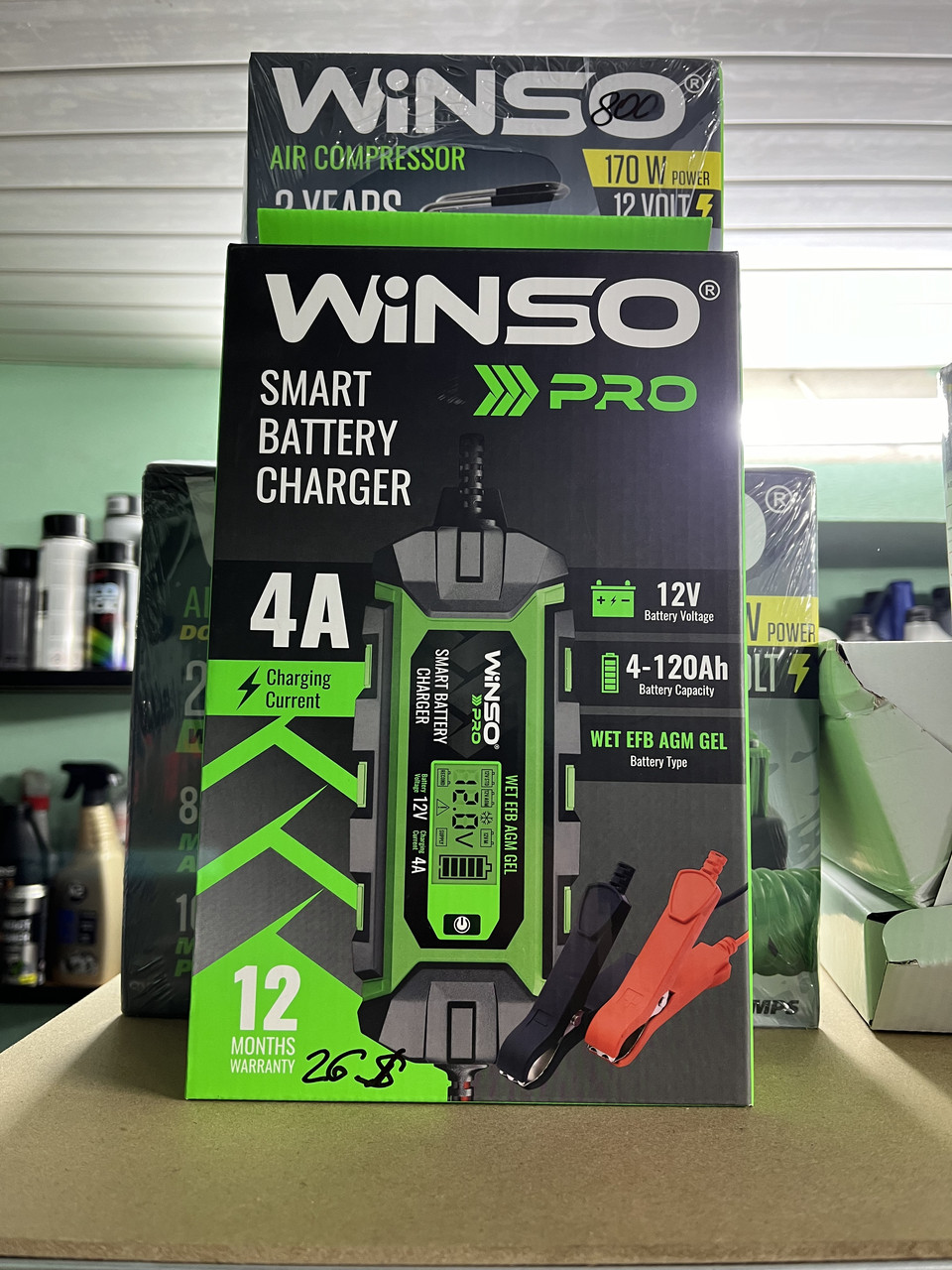Зарядний пристрій АКБ Winso Pro 12V, 4A LCD, фото 1