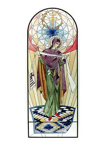 Листівка Українське мистецтво - Ескіз вітража, 1926