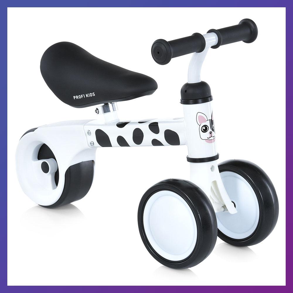 Дитячий біговел велобіг 1,5-3 роки на сталевій рамі PROFI KIDS MBB 1018-4D Білий із чорним, фото 1