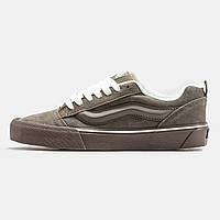 Коричневые мужские замшевые кеды Vans KNU Skool Brown White