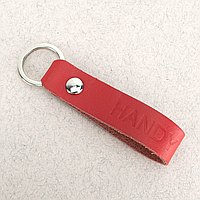 Брелок для ключів шкіряний "Handycover" червоний з кільцем