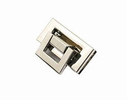 Замок для сумки прямокутний 45*20 мм колір срібло