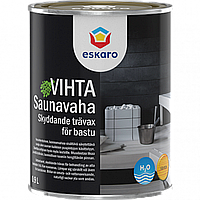 Eskaro Saunavaha Vihta, защитный состав с натуральным воском для бани, сауны, 0,9л