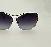 Солнцезащитные очки женские Miu Miu (Миу Миу) брендовые, стильные безободковые очки в тонкой оправе
