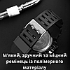 Годинник чоловічий чорний з підсвічуванням водонепроникний протиударний тактичний з будильником датою круглі Sanda, фото 5