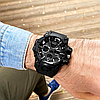 Годинник чоловічий чорний з підсвічуванням водонепроникний протиударний тактичний з будильником датою круглі Sanda, фото 7