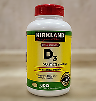Kirkland Signature Extra Strength D3 2000 iu 600 капсул витамин д3