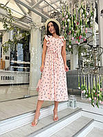 Жіноча легка прогулянкова сукня NOBILITAS 42 - 56 пудрового кольору