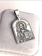 Серебряная икона ладанка подвеска Иисус с Молитвой Отче Наш серебро 925 пробы (АРТ.1063) 4.33г