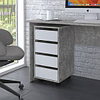 Тумба мобільна для офісу колір бетон з білим фасадом 35/70/40, фото 4