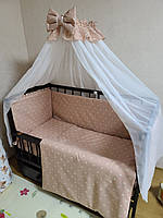 Детское постельное белье в кроватку "Стандарт", комплект постельного в кроватку 9 предметов