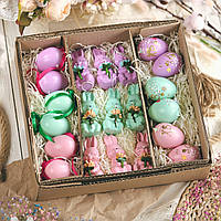 Пасхальный подарочный набор"Весна " Пасхальный декор для корзины Пасхальные подарочные наборы 21шт.