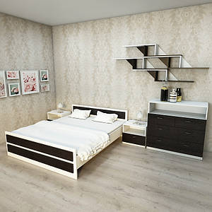 Комплект спальня максі 1 Білий/Дуб Венге Гамма стиль