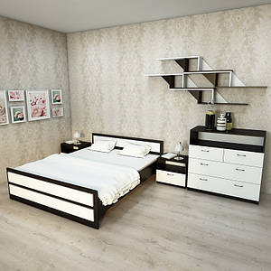 Комплект спальня максі 2 Дуб Венге/Білий Гамма стиль