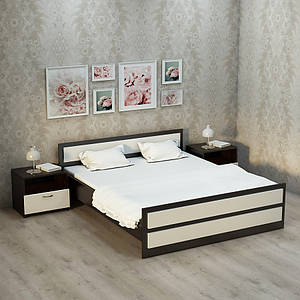 Комплект спальня міні 1 (2740x1640x650) Дуб Венге/Білий Гамма стиль