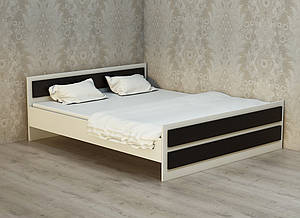 Ліжко двоспальне ЛД-2 (1840x2040x650) Білий/Дуб Венге Гамма стиль