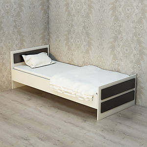 Ліжко односпальне ЛО-2 (940x2040x650) Білий/Дуб Венге Гамма стиль