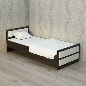 Ліжко односпальне ЛО-3 (940x2040x650) Дуб Венге/Білий Гамма стиль