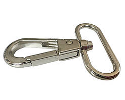 Карабін для сумок Срібло під ремінець 32 мм Висота 55 мм