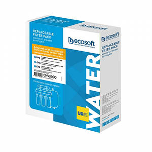 Покращений комплект картриджів Ecosoft 1-2-3 для фільтрів зворотного осмосу (CHV3ECO)