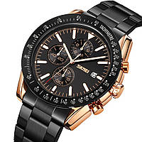 Модные мужские часы круглые SKMEI 9253RGBK, Стильные классические OF-787 мужские часы