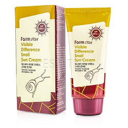 Сонцезахисний крем з екстрактом равлика FarmStay Visible Difference Snail Sun Cream SPF 50+/PA+++, 70 мл