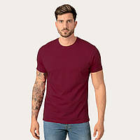 Мужская футболка JHK, Regular, бордовая, размер M, хлопок, круглый вырез
