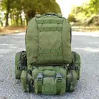 Рюкзак тактический с подсумками 55 л, (55х40х25 см), B08, Олива / Армейский рюкзак / Туристический рюкзак