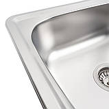 Кухонна мийка Platinum 7050 Satin 0,8 мм, фото 2