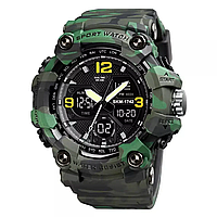 Наручные спортивные мужские часы Skmei 1742 Hamlet (Зеленый камуфляж)