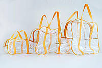 Комплект прозрачных сумок в роддом 3в1 набор из 3-х прозрачных сумок размер S M L