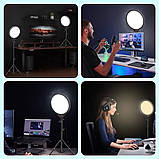 Світлодіодна LED-панель ZL-QP330 – 33см. (кільцева лампа) для студійного освітлення, на штативі 210см., 24 Вт., фото 4