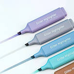 Маркер текстовий з блискітками, жовтий, фото 2