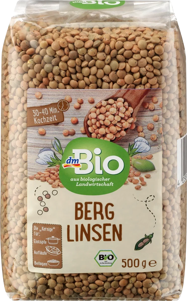 Органічна гірська сочевиця dm Bio Berg Linsen, 500 гр