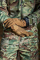 Тактические штурмовые демисезонные перчатки с косточками Soft Shell Койот