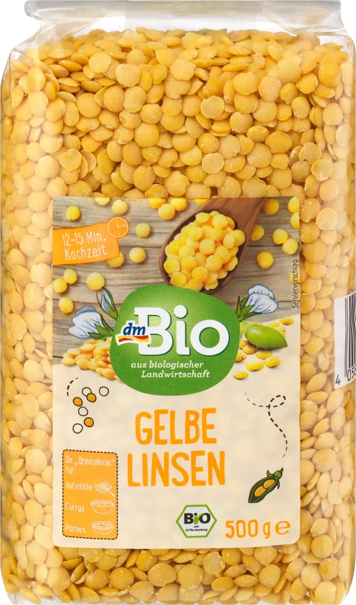 Органічна жовта сочевиця dm Bio Gelbe Linsen, 500 гр