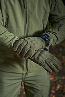 Тактические штурмовые демисезонные перчатки с косточками Soft Shell Олива