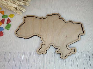 Заготовка під мозаїку "Карта України" 19*13см, основа з бортиком для творчості