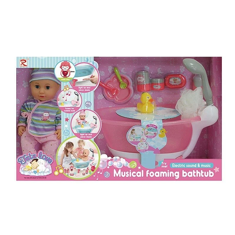 Пупс функціональний з ванною (ходить на горщик, звук, підсвічування, аксесуари) 8665