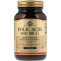 Фолиевая кислота Solgar Folic Acid 800 mcg 250 Tabs GL, код: 7707528